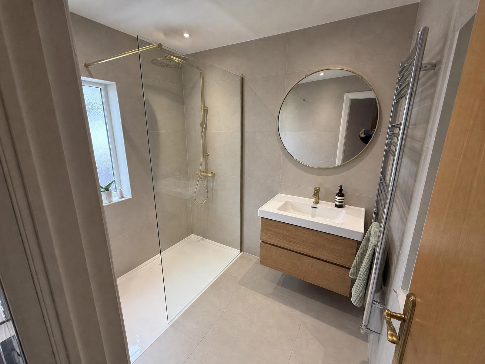 Completed premium bathroom renovation by Phoenix Maco Ltd in Dublin