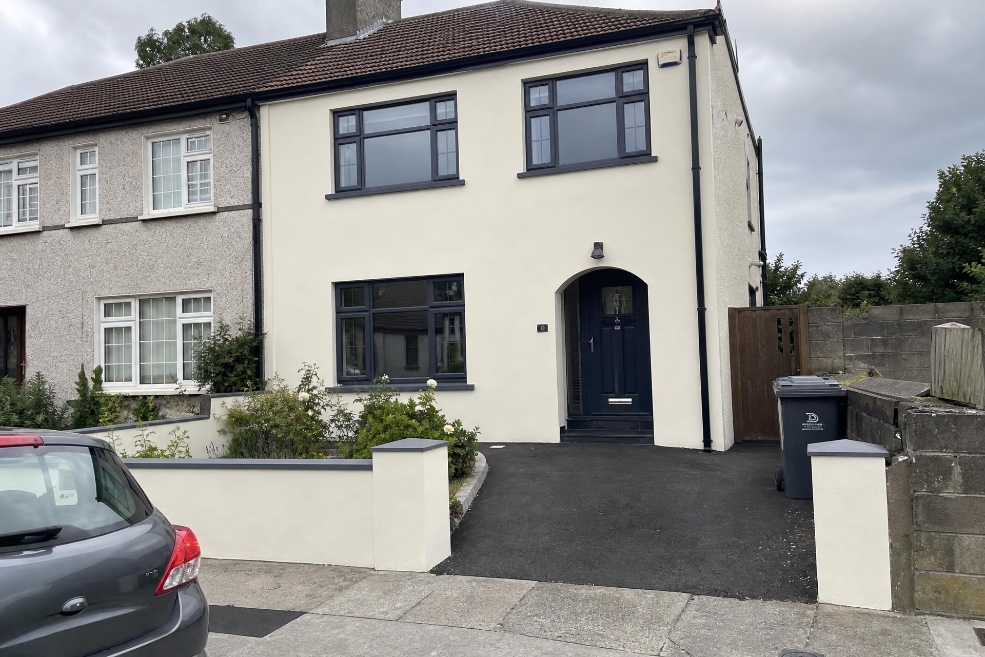 Renovated and rendered semi-detached house in a Dublin suburb